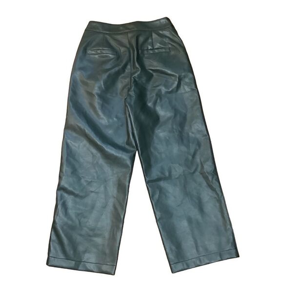 Motf Green High Rise Faux Leather Pants Small - Picture 5 of 10